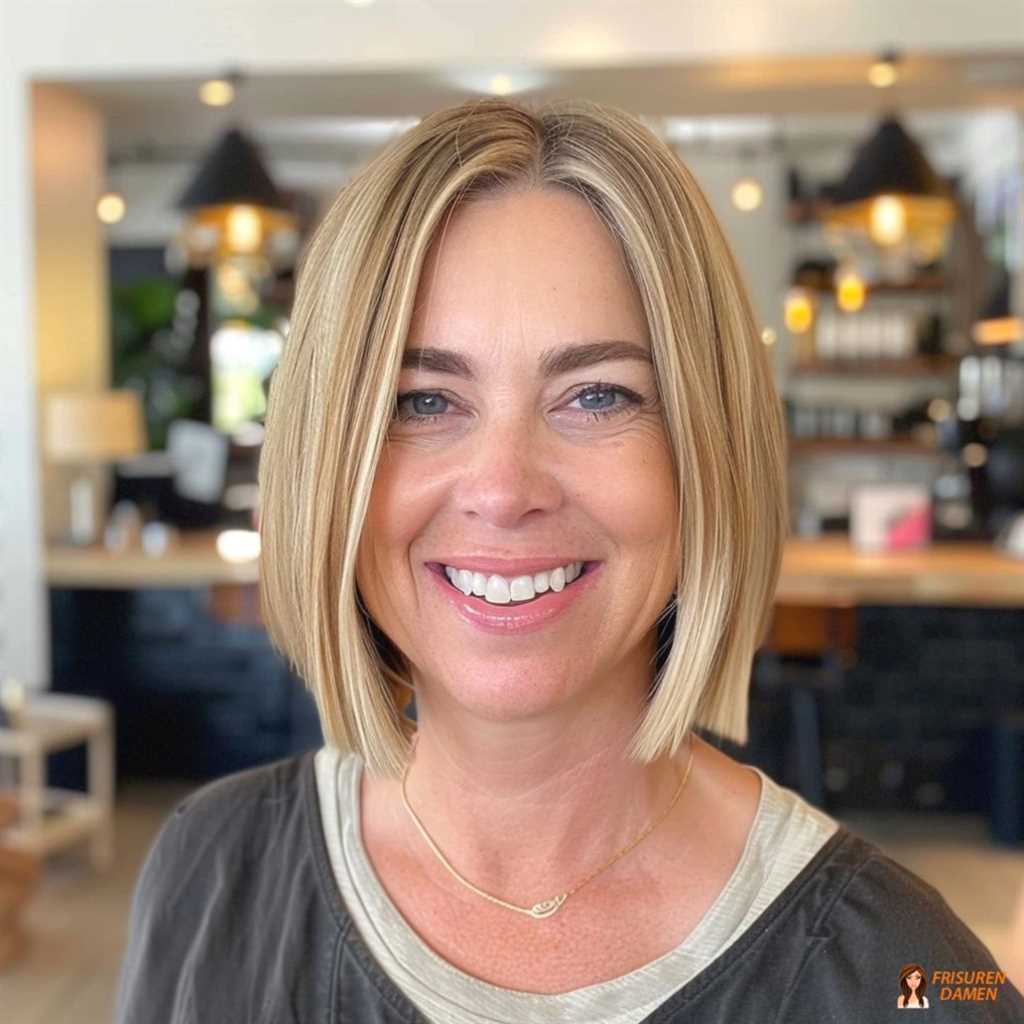 Blonder Bob für Frauen ab 50 mit feinem Haar, sommerliche Frische und leichter Volumen-Effekt