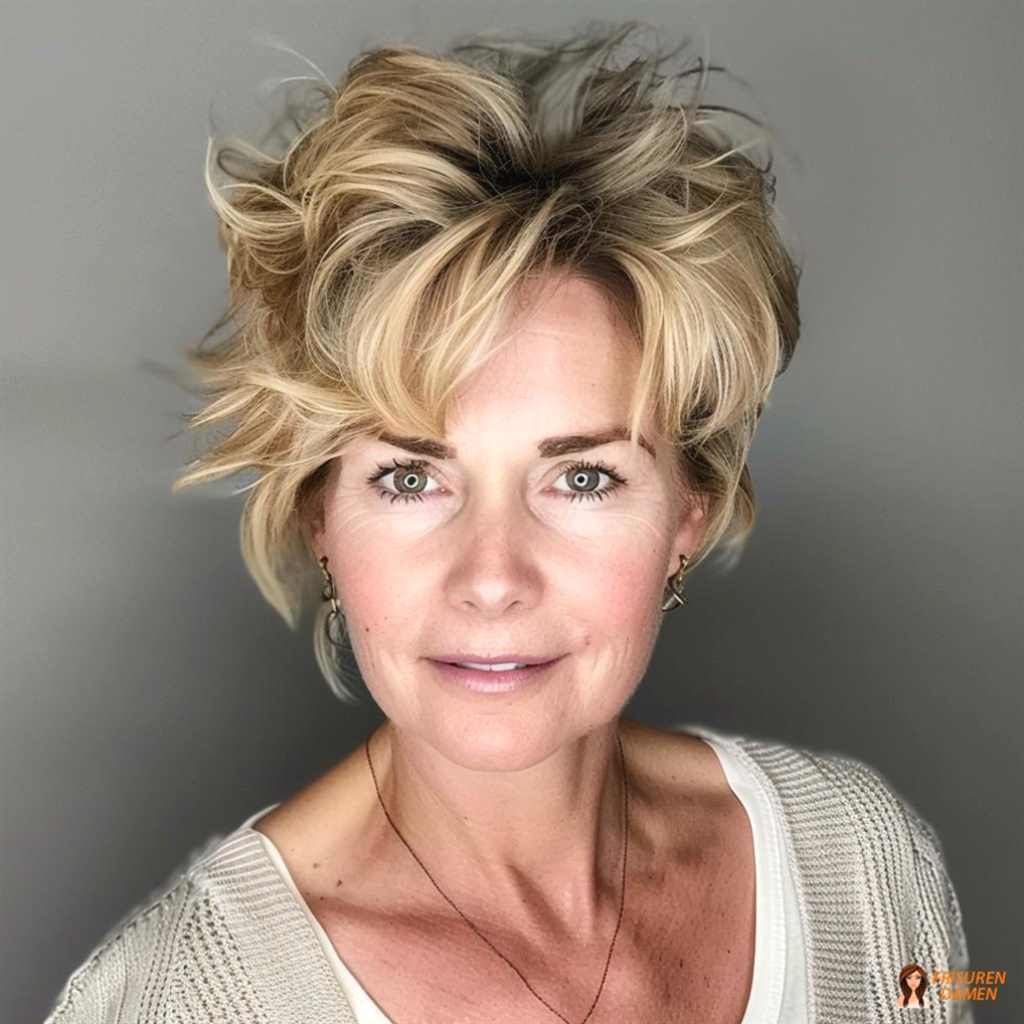Dezente Strähnchen für Frauen ab 60 ohne Brille, die das Gesicht aufhellen