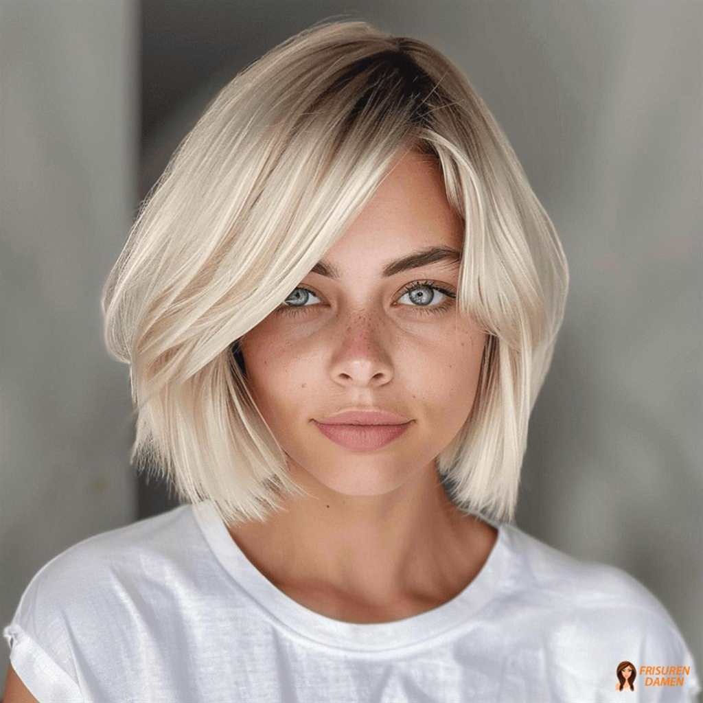 Beach Bob mit Pony für Frauen mit natürlichem Styling