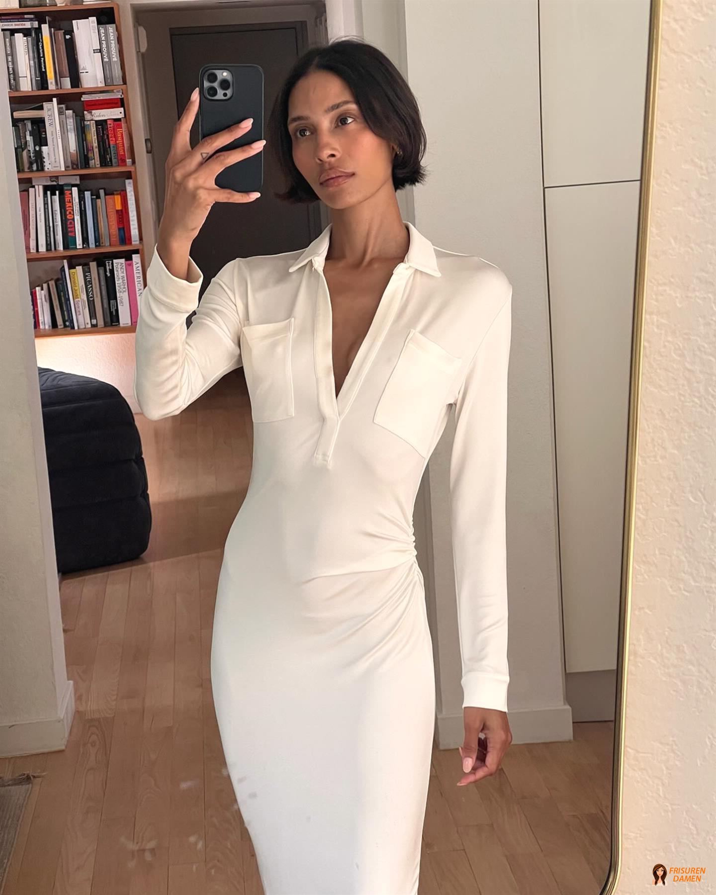 Stufenschnitt bis zu den Wangenknochen für Frauen