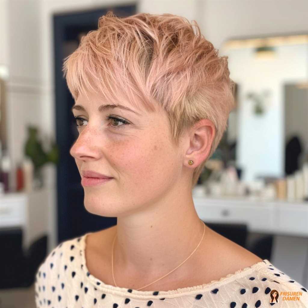Moderner Pixie Cut für kurzes Haar mit klarer Linienführung