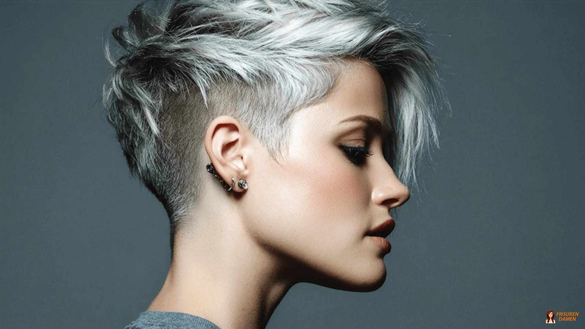 Undercut Shag Frisur für Frauen mit Kontrast