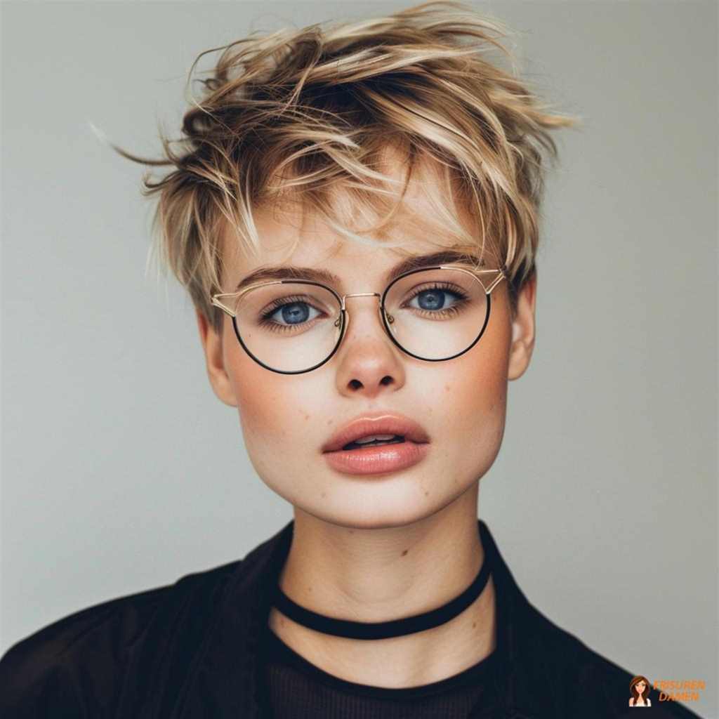 Unkonventioneller Pixie mit Undercut ab 60, modern und stilvoll mit weich verblendeten Seiten