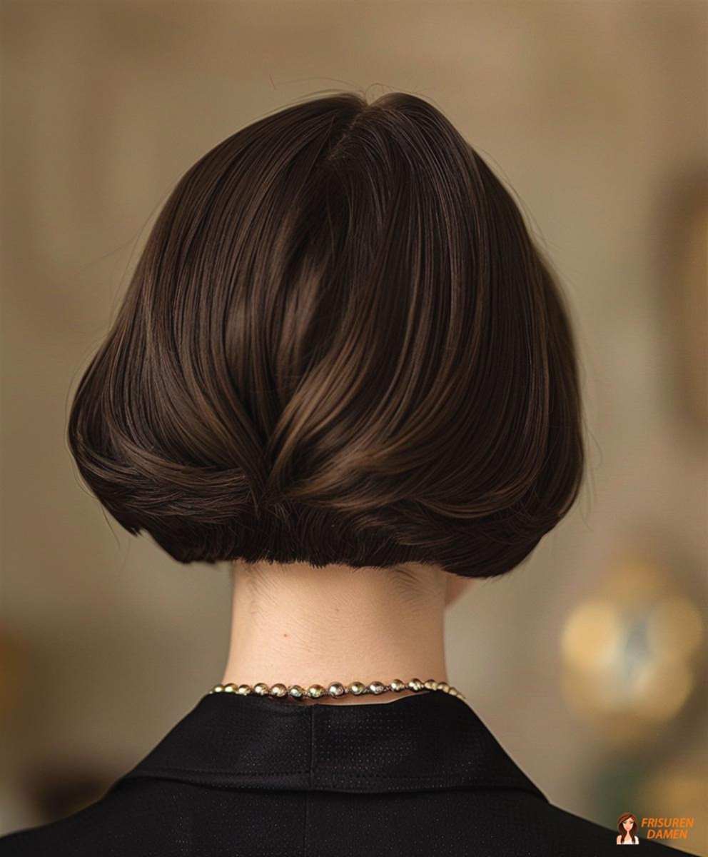 Schlichter Kurz-Bob für Frauen mit urbaner Optik und sauberer Rückenlinie