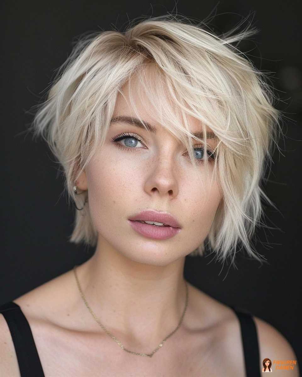 Verspielter Wuschel-Kurzhaarschnitt für Frauen – lässig und gepflegt zugleich