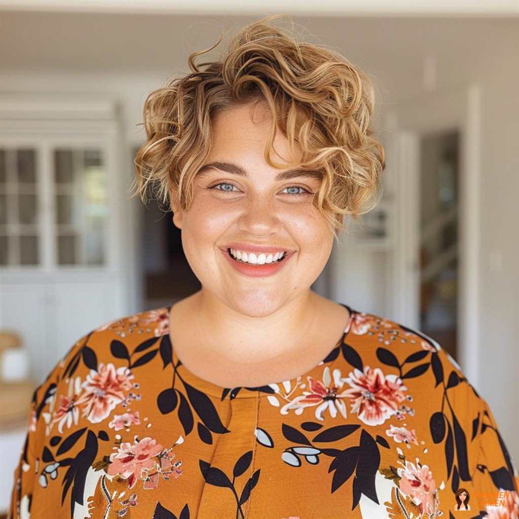 Verspielte Locken für mollige Frauen, weiche Ausstrahlung und natürliche Bewegung