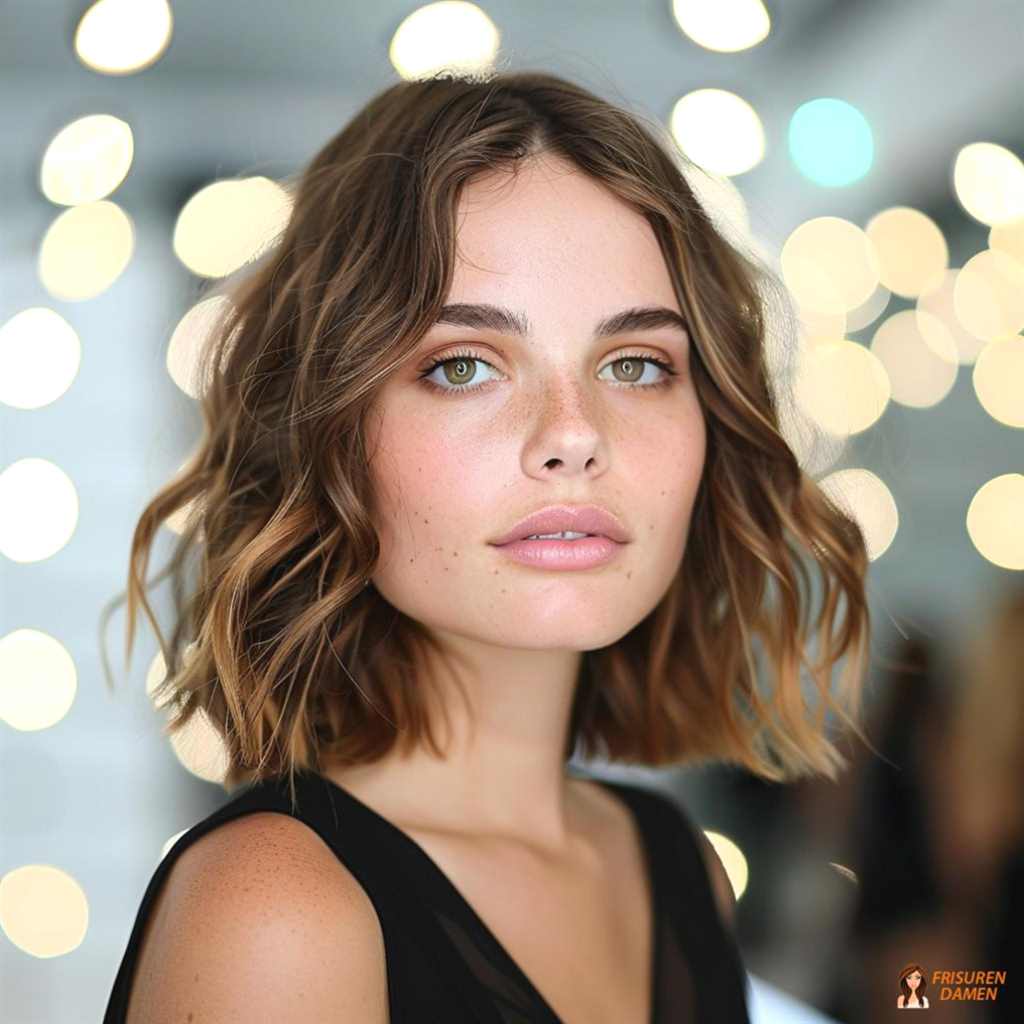 Verspielte Locken im schulterlangen Haar – lebendig und schmeichelhaft für Damen