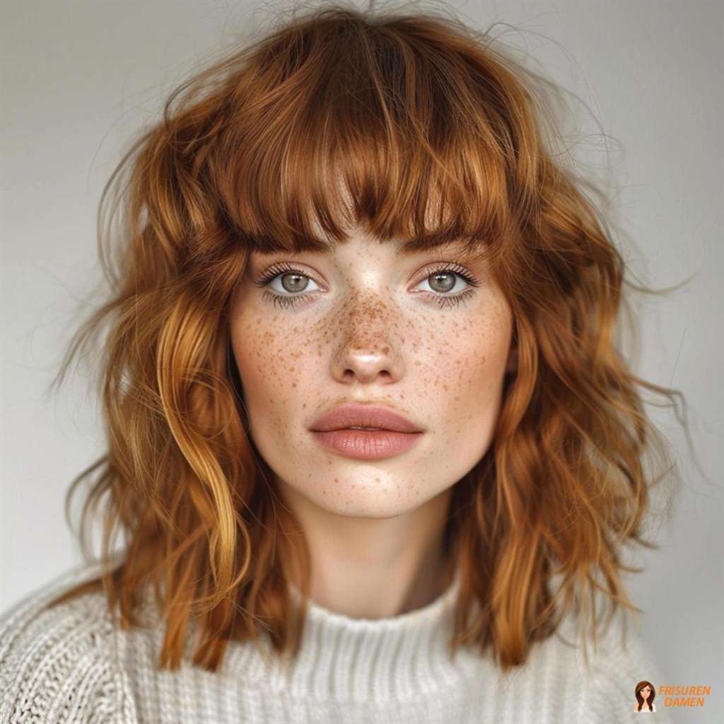 Verspielte Locken mit Pony für Frauen, feminin und modern