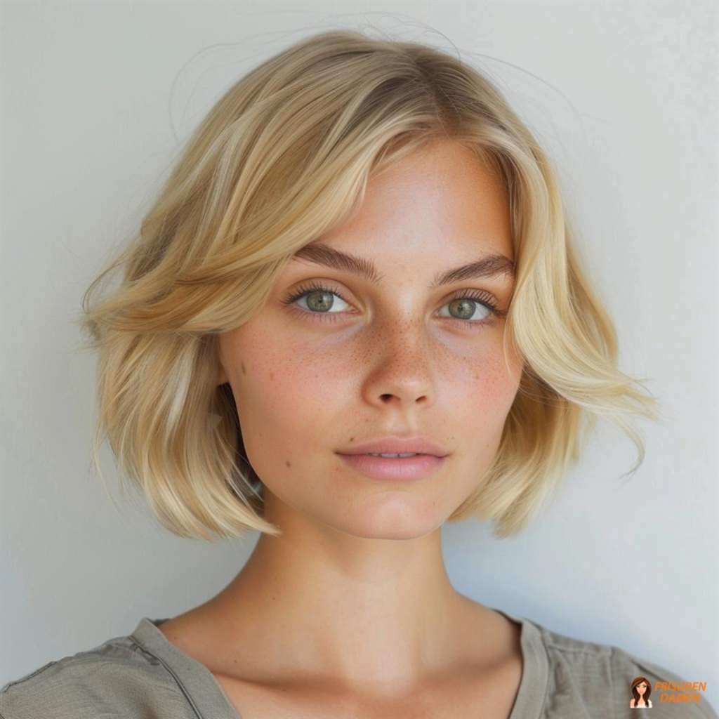 Verspielte gestufte Wellen bei mittellangem Haar für Frauen