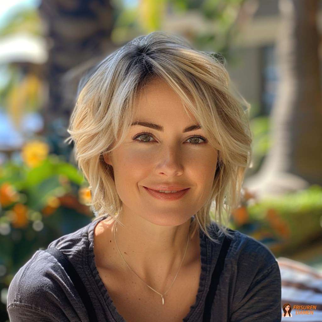 Verspielter blonder Bob für Frauen ab 50
