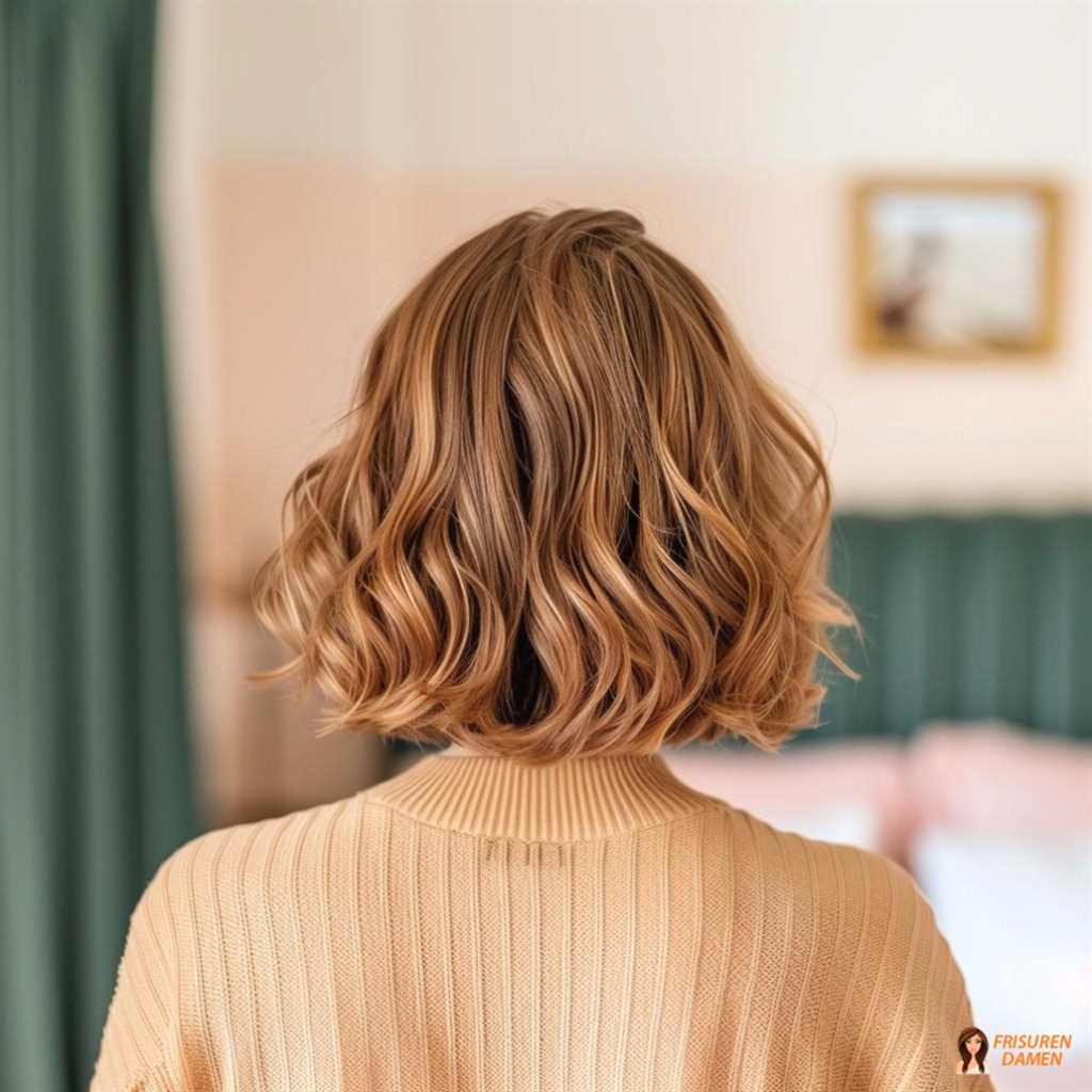 Braune Haarfarbe für Frauen im verspielten Bob mit weicher Kontur und frischem, freundlichem Effekt