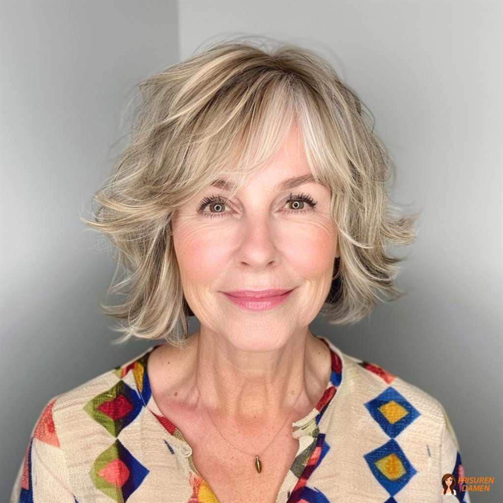 Verspielter Bob mit Pony und leichten Stufen für eine weiche, lebendige Ausstrahlung ab 50