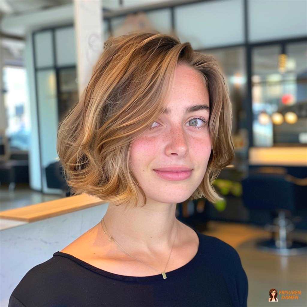 Verspielter gestufter Bob für Damen, luftiger Stil mit lebendigem Effekt