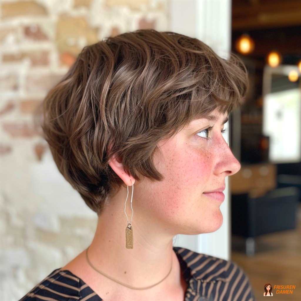 Verspielter gestufter Bob für Damen, leichter Look mit lebendigem Effekt