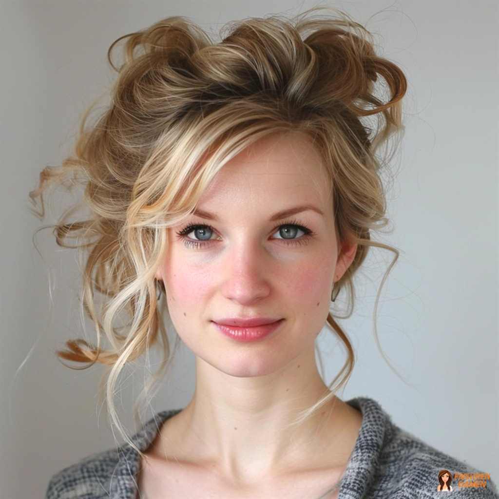 Verspielter Hochsteck Look für feines Haar