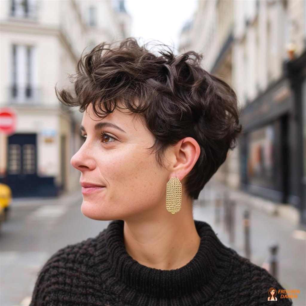 Lockiger Pixie für Damen mit verspielter Textur und frischem Effekt