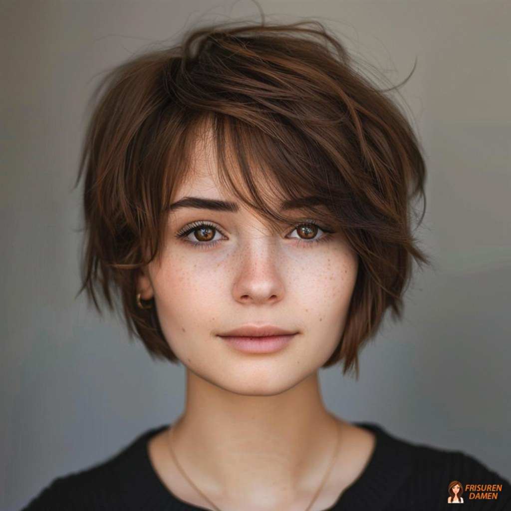 Verspielter Pixie Cut für runde Gesichter mit jugendlicher Frische