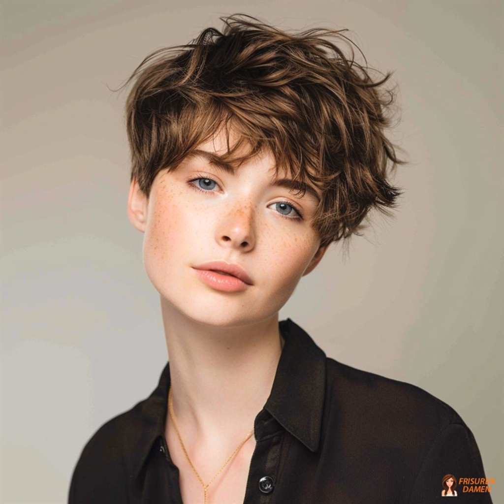 Verspielter Pixie mit dynamischem Schwung, der dem Look Energie und Leichtigkeit gibt