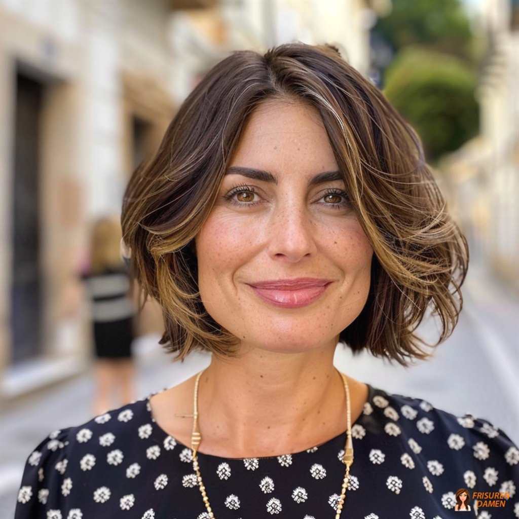 Verspielter Wavy Bob für Frauen ab 50 mit feinem Haar, jugendlicher Schwung und Volumen-Effekt