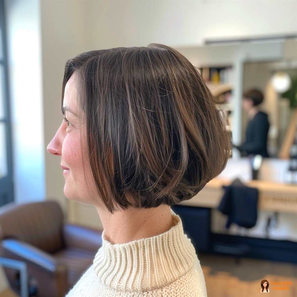 Voluminöser Bob mit Ebenen für Frauen, mehr Fülle mit dynamischer Bewegung und Lift-Effekt