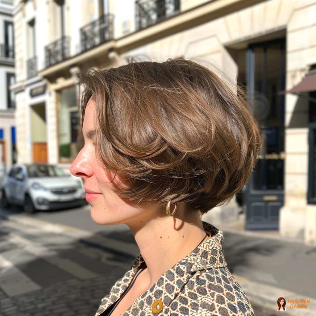 Voluminöser gestufter Bob für Damen, dichter Look mit lifting Wirkung