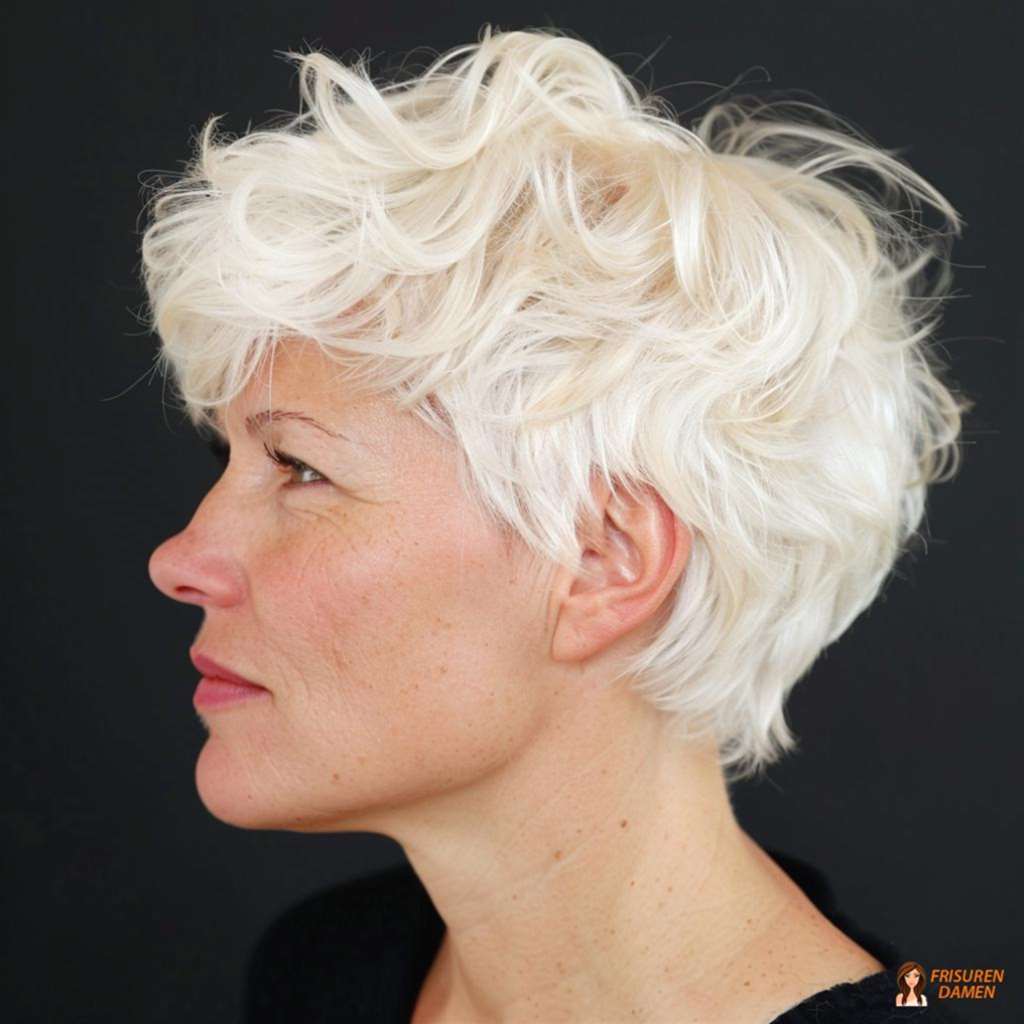 Voluminöser Kurzhaarschnitt mit Locken für Frauen über 50