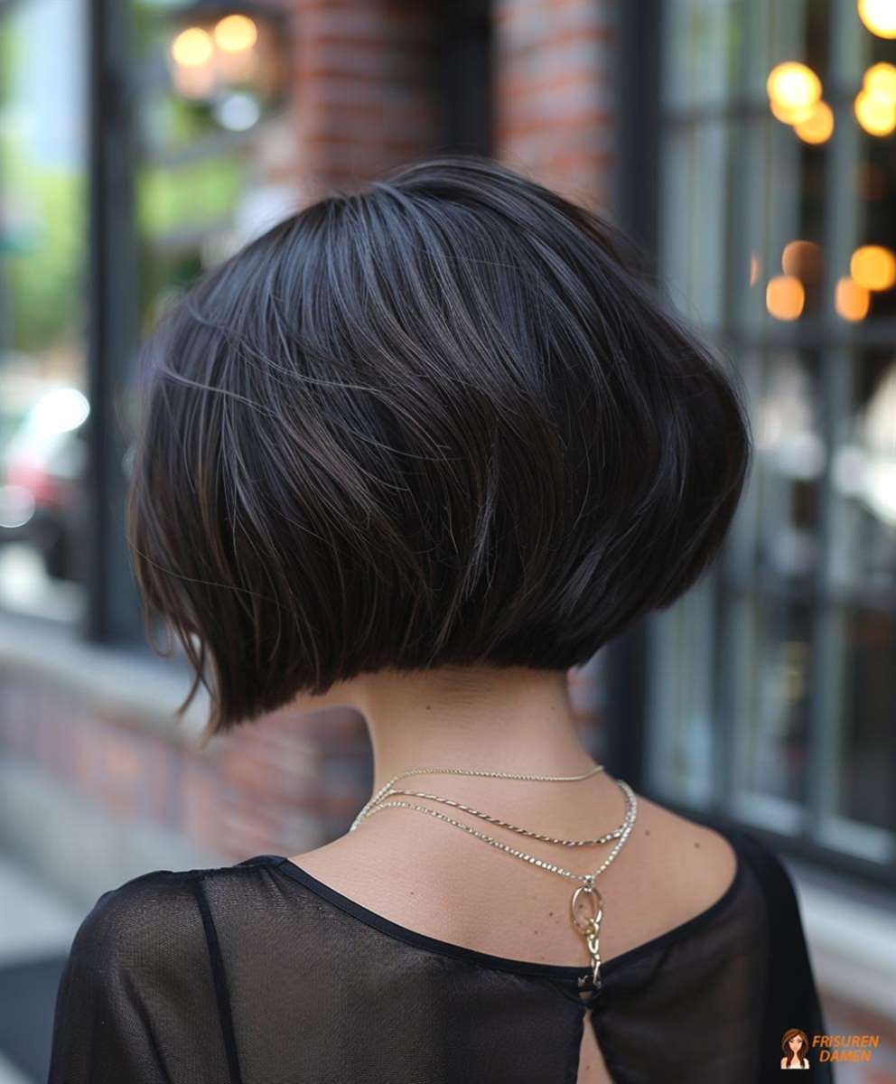 Voluminöser Locken-Bob für Frauen, der hinten rund und lebendig aussieht