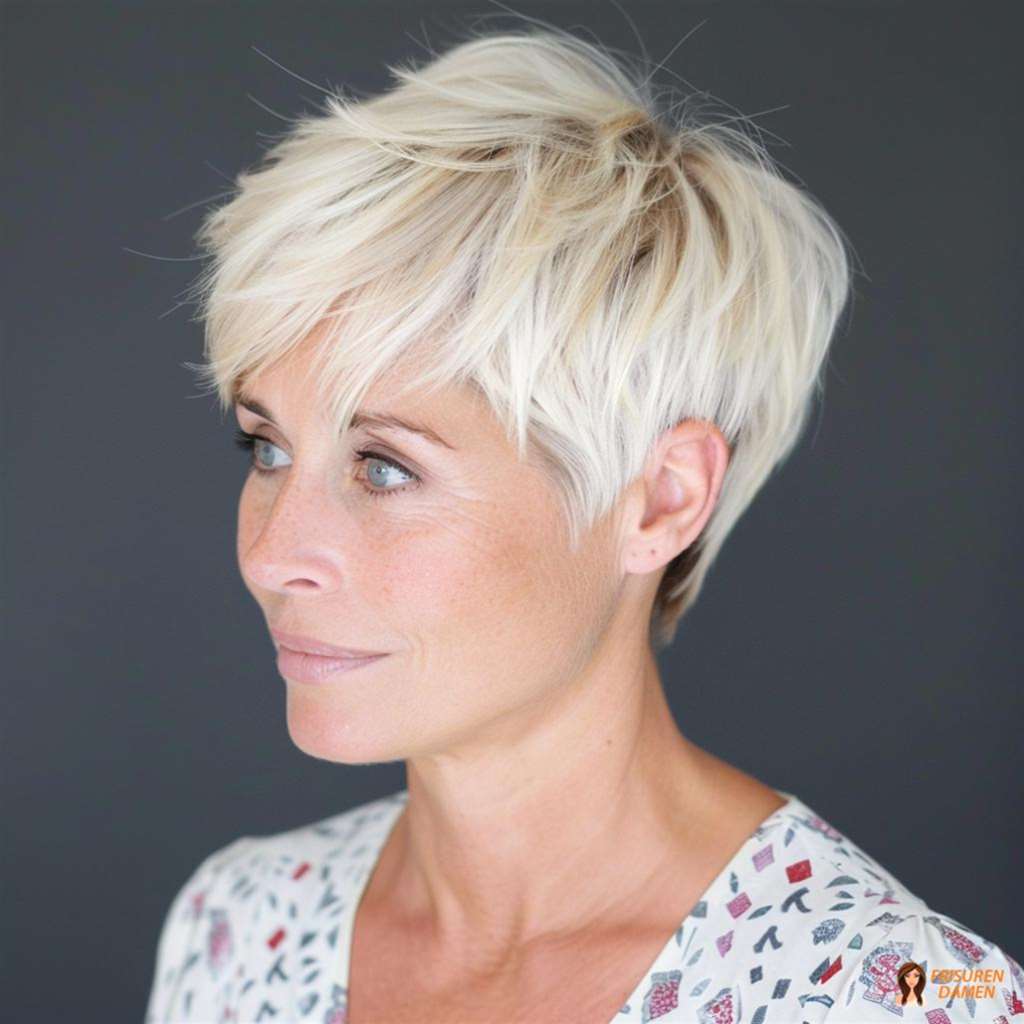 Kurzhaarfrisur für Frauen ab 50, praktisch und elegant im Alltag
