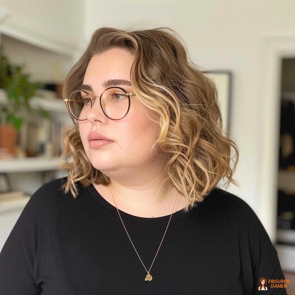 Weiche texturierte Wellen für mollige Frauen, definieren ohne seitliche Breite