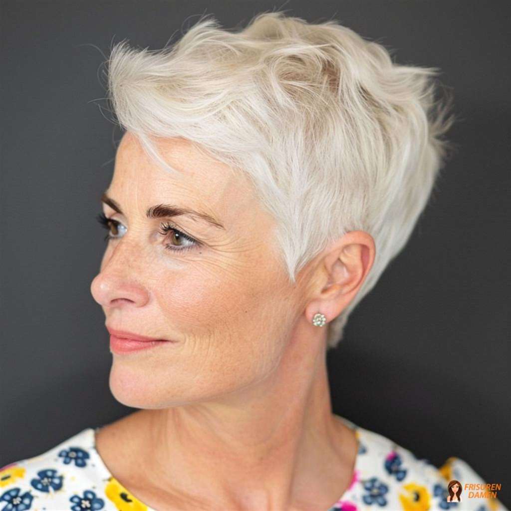 Weicher Pixie mit eleganten Wellen für ältere Frauen