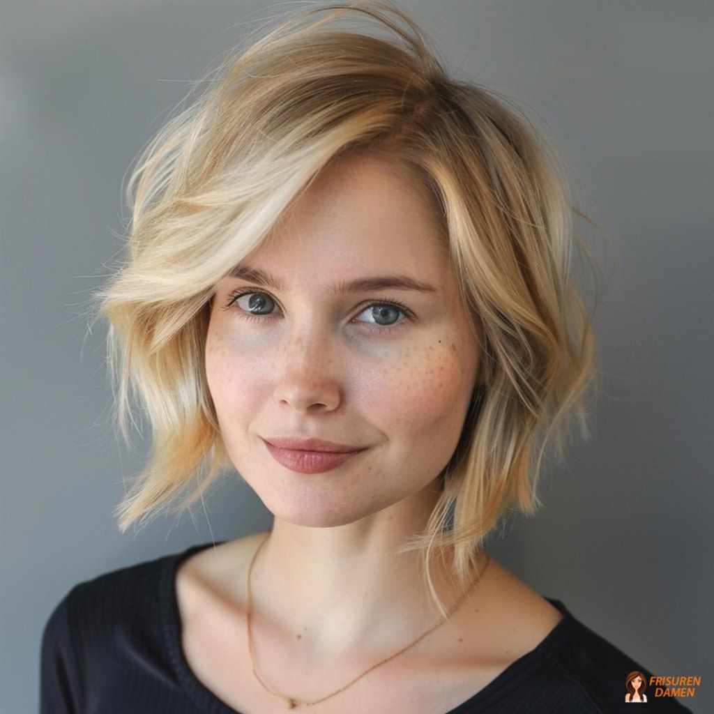 Weicher Stufenbob mit Highlights, der Tiefe erzeugt und die Textur sichtbar macht