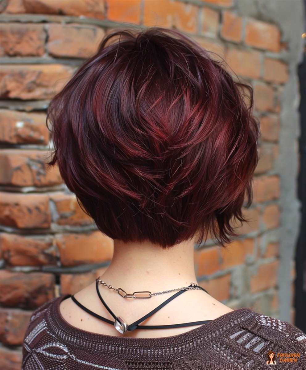 Bob für Frauen mit Schoko-Honig-Verlauf und weicher Rückenwirkung