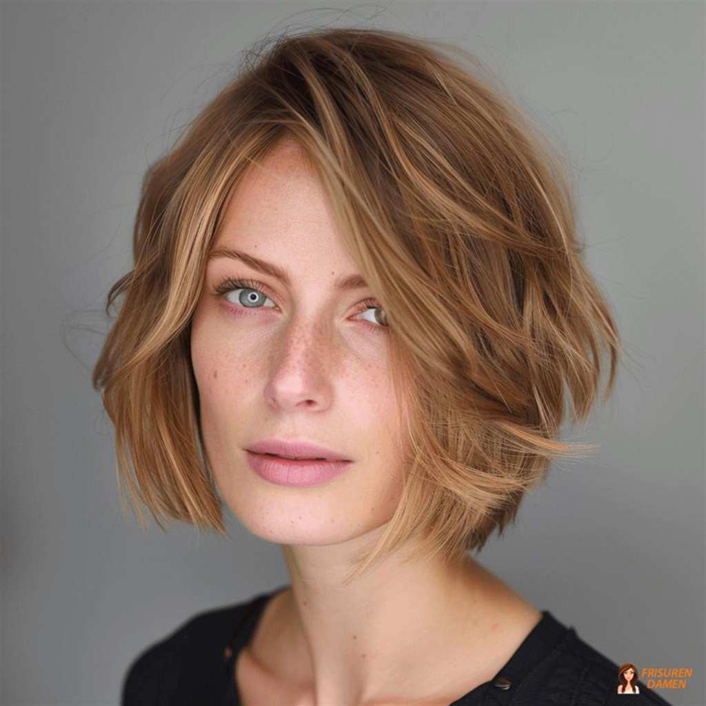 Lässige halblange Wuschel-Frisur für Damen mit Struktur und natürlicher Bewegung