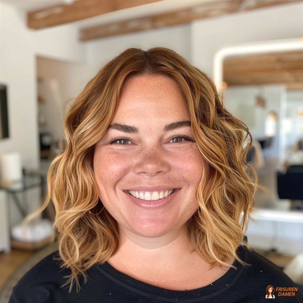 Wellenförmiger Bob für mollige Frauen, frisches Aussehen und weiche Bewegung