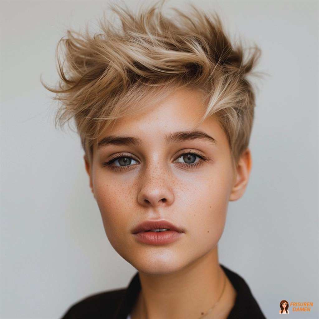 Lockige Frisur für runde Gesichter mit Volumen und lebendiger Struktur