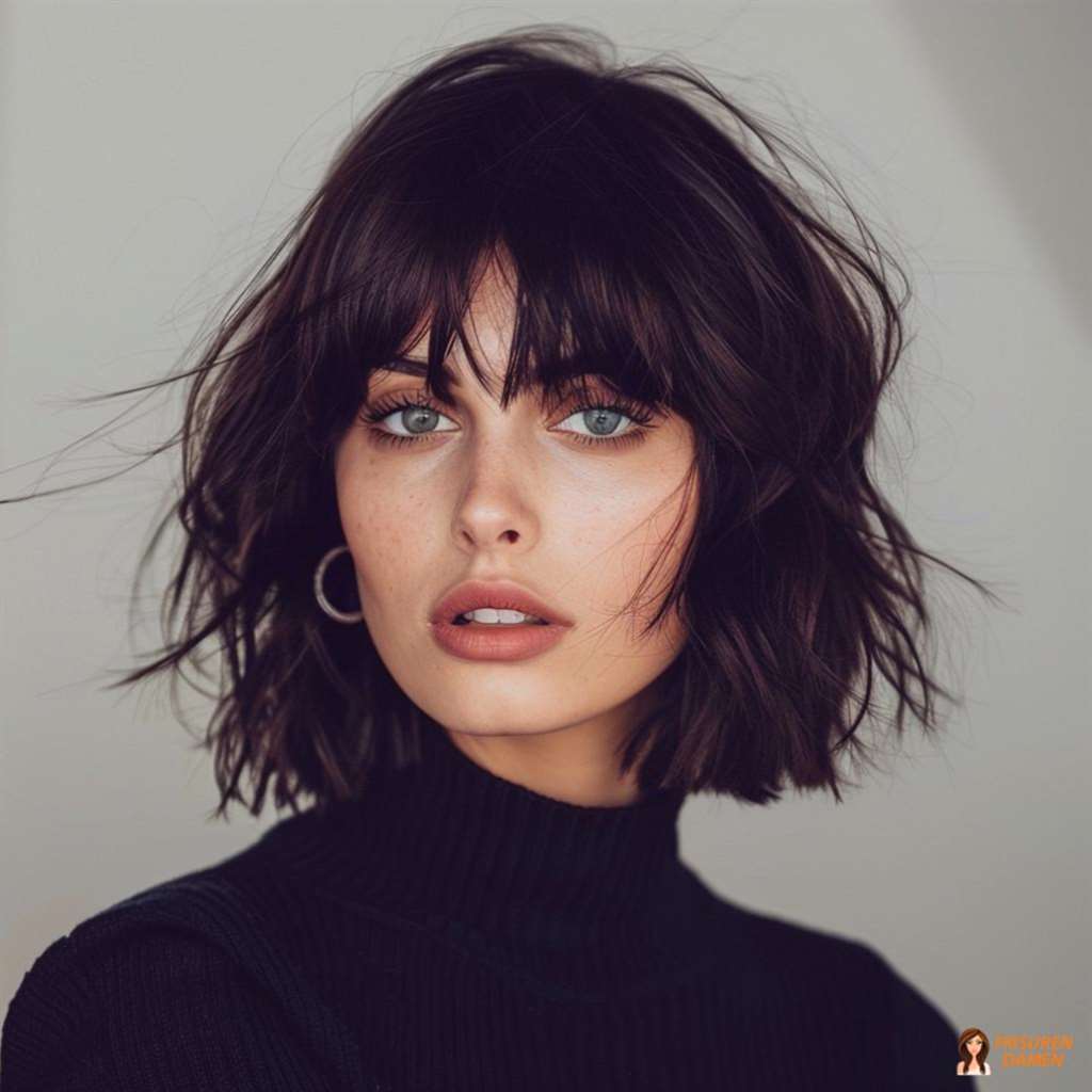 Wilde Wellen mit frechem Pony für Frauen