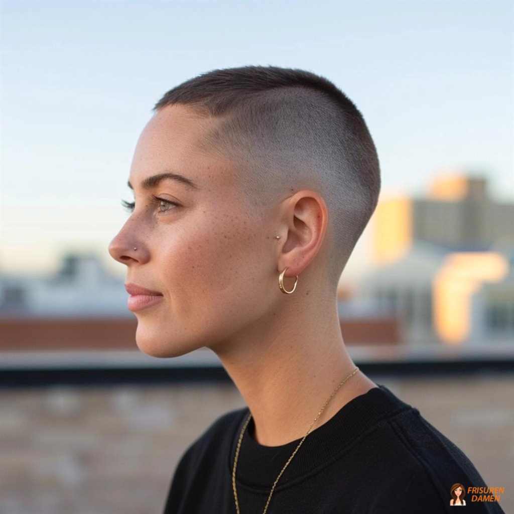 Weicher Buzz Cut mit sanften Kanten und ruhiger, eleganter Wirkung