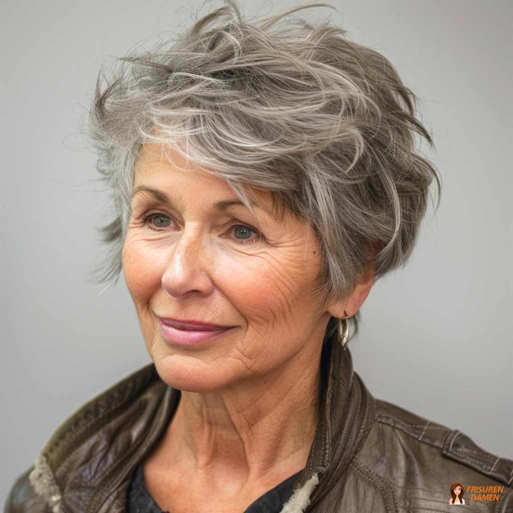 Elegante Frisur mit Volumen für Frauen ab 60 ohne Brille, weich und hochwertig
