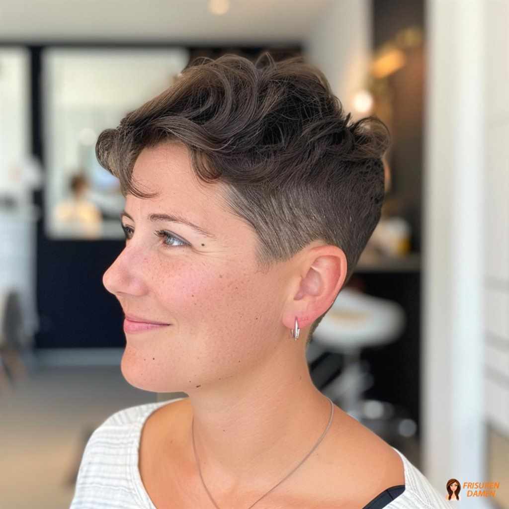 Zeitloser Undercut-Look für Frauen mit sauberem Nacken und weichem Oberkopfvolumen