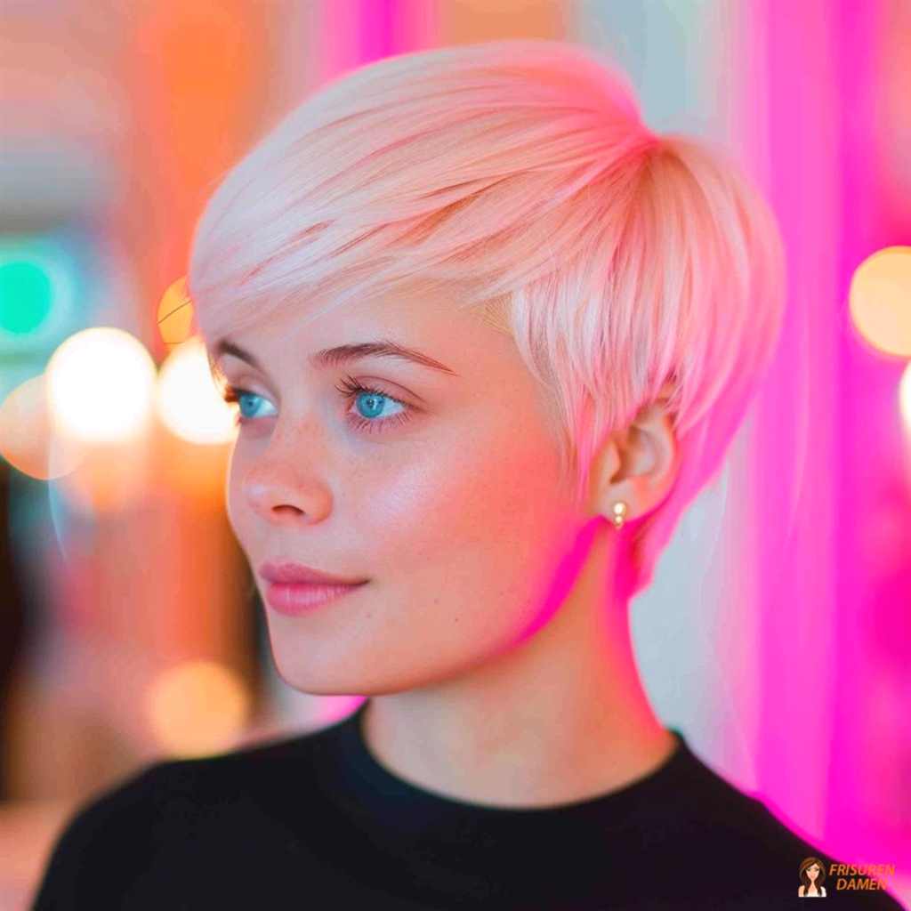 Zuckerwattenblonder Kurzhaarbob für Damen mit weichem Volumen